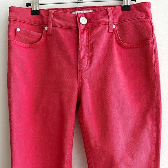 Sandro Paris Cropped Red Denim Jeans, Size 38 (EU) / Size 8 (US) - Picture 3 of 16